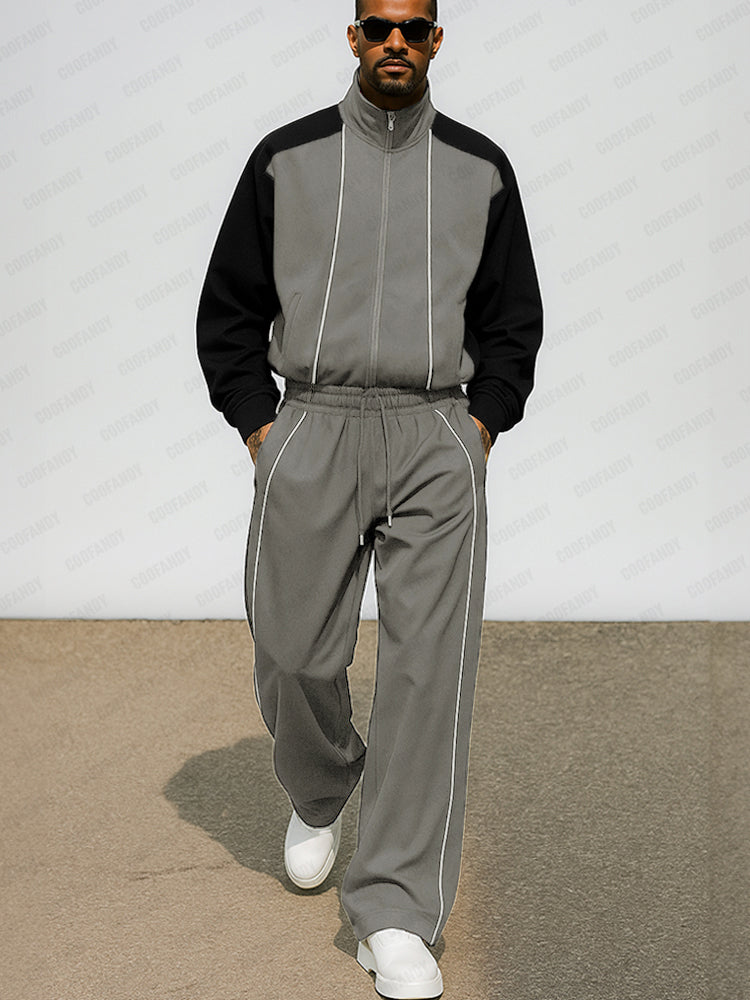 Casual Sport Color Block Matching Set