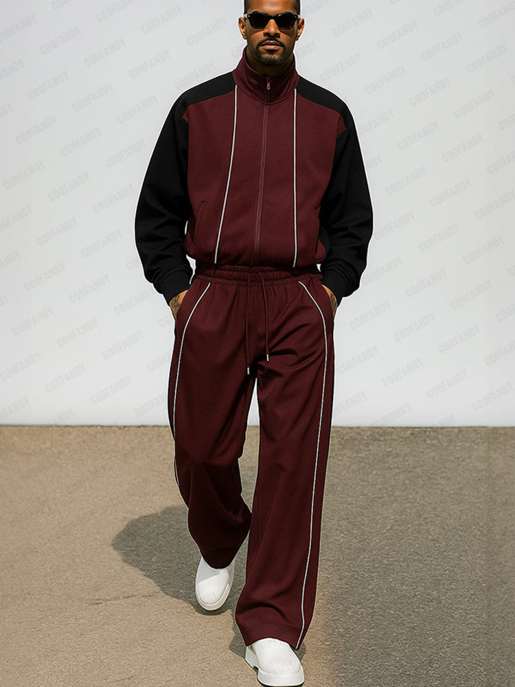 Casual Sport Color Block Matching Set