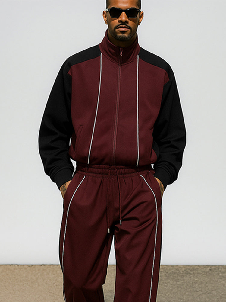 Casual Sport Color Block Matching Set
