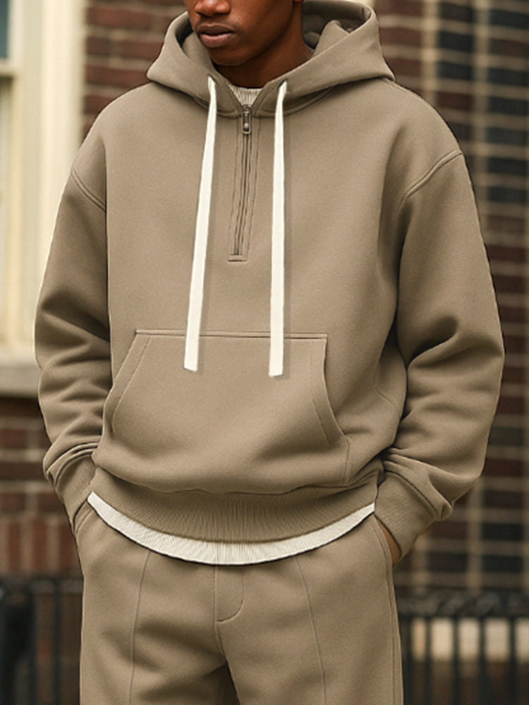 Sporty Loose Fit Hoodie Jogger Pants Set