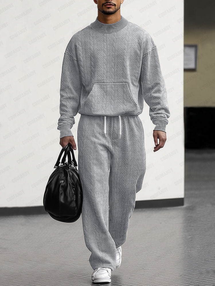 Athleisure Jacquard Loose Fit 2-Piece Set
