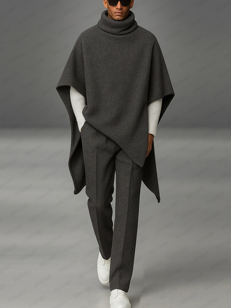 Urban Turtleneck Cloak Cape and Pants Set