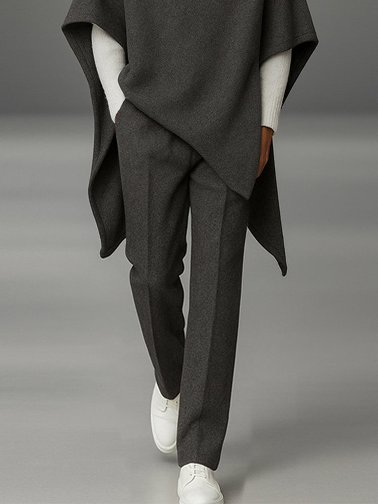 Urban Turtleneck Cloak Cape and Pants Set