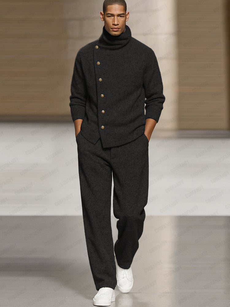Smart Casual Turtleneck Pullover Pants Set