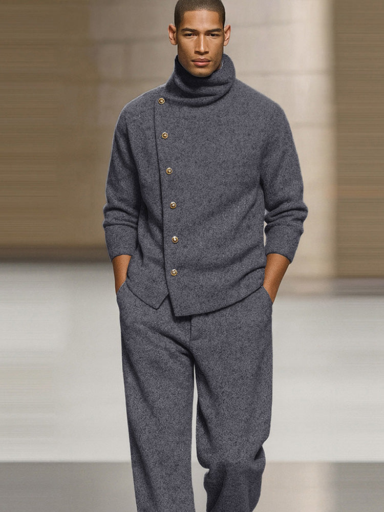Smart Casual Turtleneck Pullover Pants Set