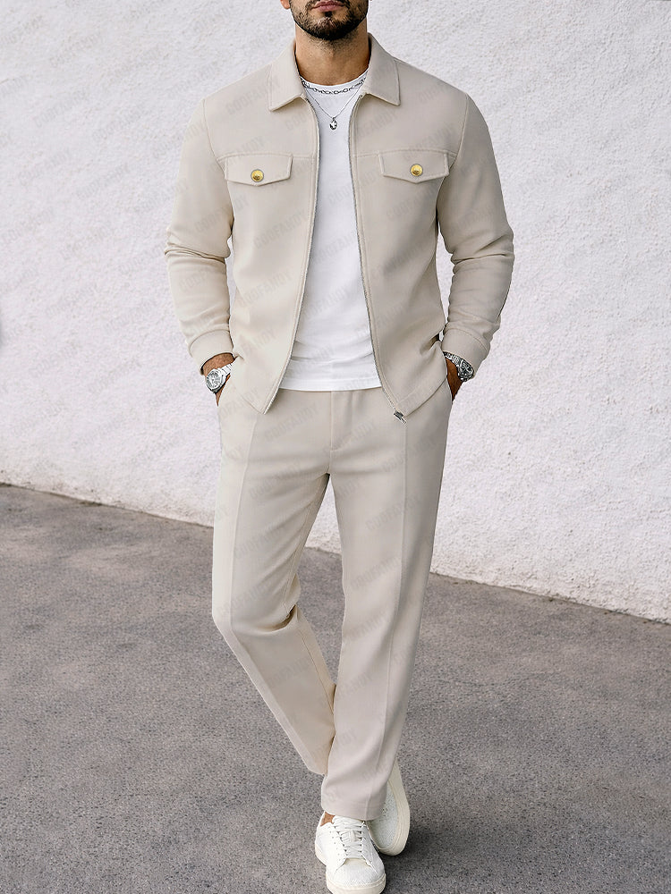 Classic Suede Jacket and Pants Set