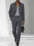 Urban Casual Pinstripe Jacket and Pants Set