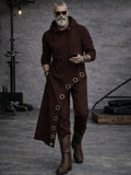 Gothic Style Irregular Hem Hoodie Pants Set