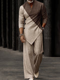 Stylish Colorblock Asymmetrical Hem Matching Set